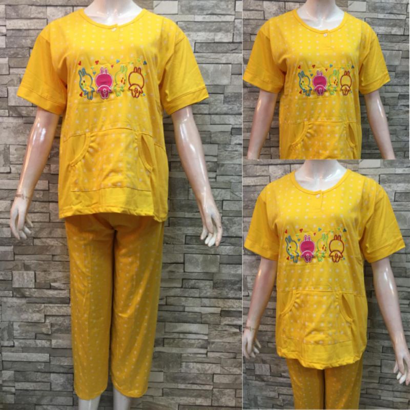 CP SIELIE WARNA | BAJU TIDUR DEWASA| PIYAMA | COD-6044 Kuning