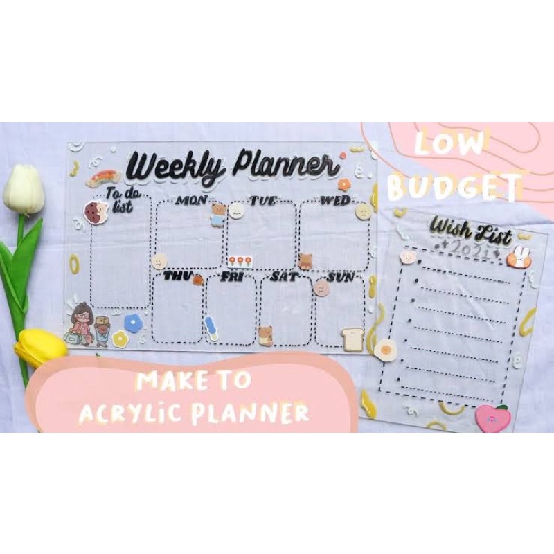 

Acrylic Planner A3 A4 A5 Monthly Weekly To do list Korean aesthetic cute Akrilik note