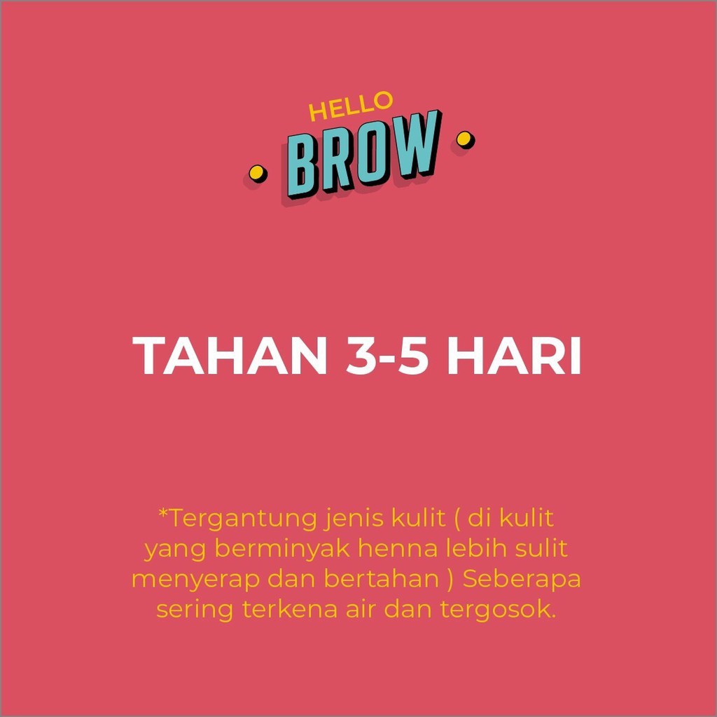 [PROMO SPESIAL] HELLO BROW HENNA SET KUAS - Henna Alis Halal Arab Dari Bahan Alami 100% ORIGINAL