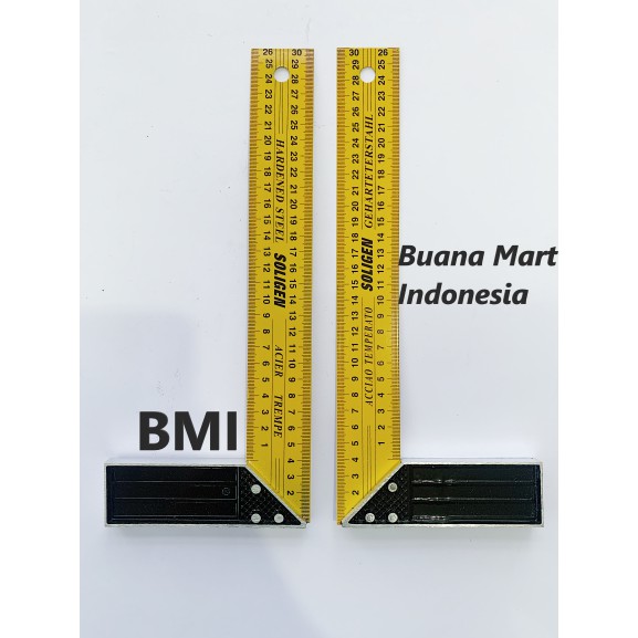 

Penggaris Ukur | Siku Tukang 30CM Alat Ukur Pasekon 12" | Siku Meter