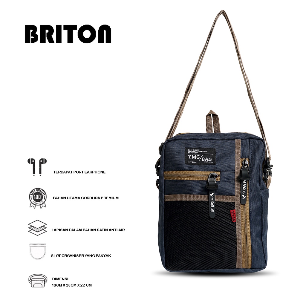 Tas selempang pria/slingbag briton new ymg original