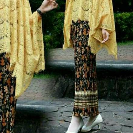 SETELAN KEBAYA CAPE BROKAT MIX ROK PLISKET KEBAYA JUMBO ROK JUMBO STELAN BROKAT CANTIK