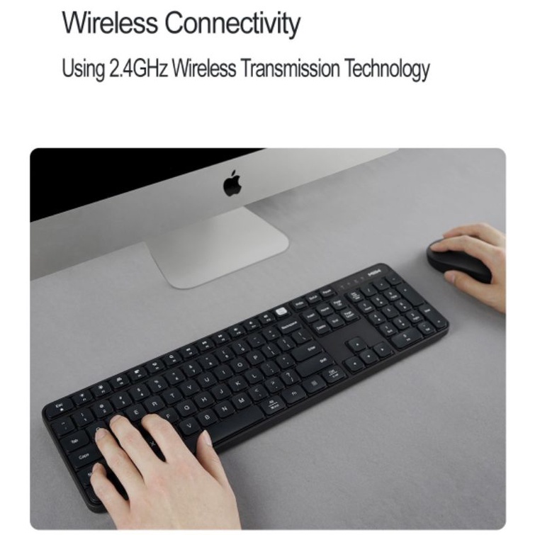 MIIIW MW24PB03 2.4G Wireless Quiet Keyboard Mouse Set ( Gen 3 ) Computer Mute Silent