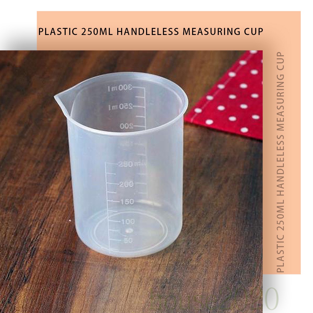 [HOUSE2020]Measuring Cup Plastic Scale Measure Jug Kitchen Measuring Container School Labor Beaker 250ML