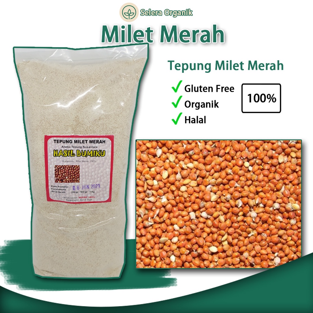 

Tepung Milet Merah Organik (1kg) Bebas Gluten Free | Selera Organik Jogja