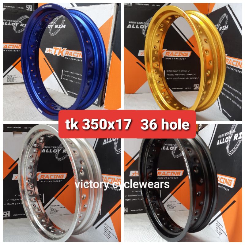 VELG TK RACING 350X17 KILAT HARGA PER 1 PCS (  SATUAN ) BIRU GOLD SILVER HITAM