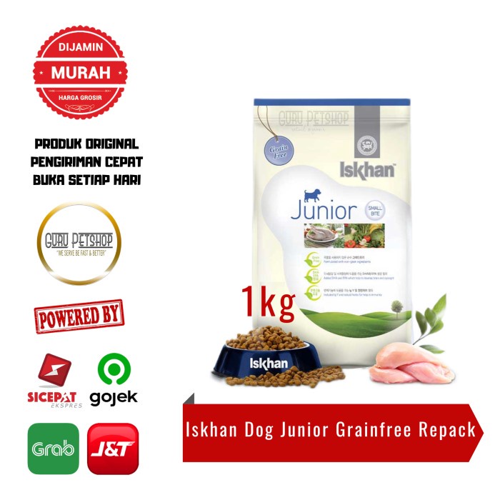 Iskhan Dog Grain Free Junior 1kg Iskhan Dog Food Junior Grainfree