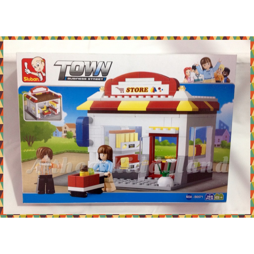 Lego Toko (Store) Town Business Street Series Merek Sluban