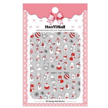 NAIL STICKER NATAL CHRISTMAS SANTA SNOW STIKER NATAL KUKU POHON NATAL STIKER NAILART