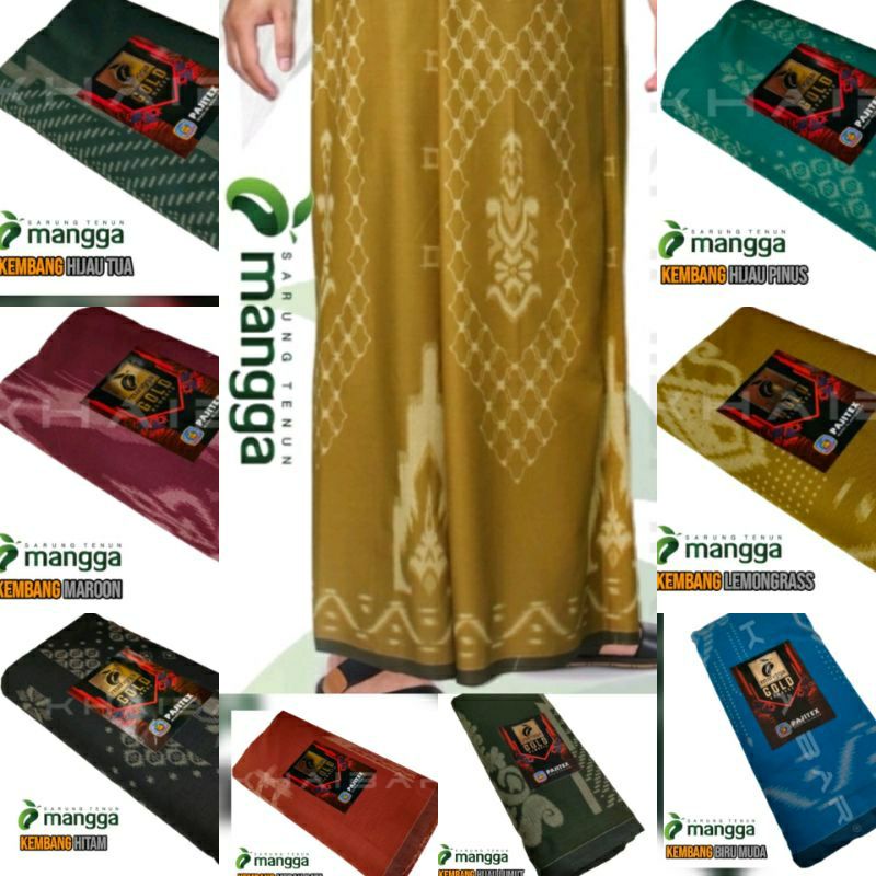 (COD) SARUNG MANGGA GOLD KEMBANG  DEWASA SARUNG KEMBANG