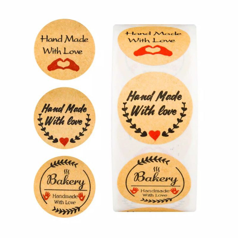 

E1 Sticker label toko bahan scraf kemasan murah design kekinian roti kue cookies