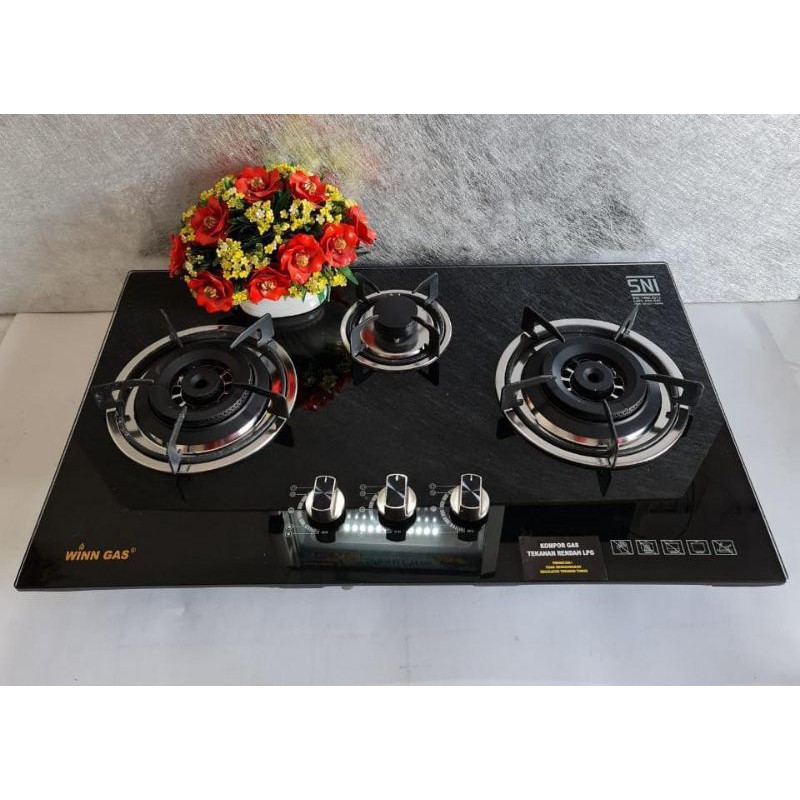 KOMPOR WINN GAS 3 TUNGKU KACA / TANAM W999