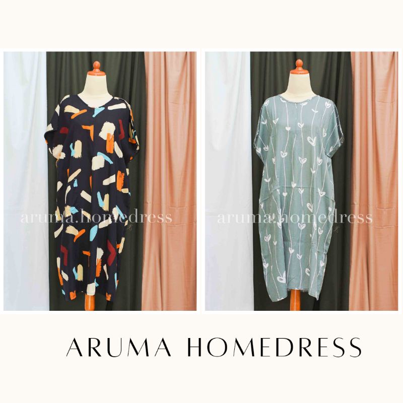 Daster Rayon Habel Premium Busui Selutut Lengan Pendek Motif Part 2