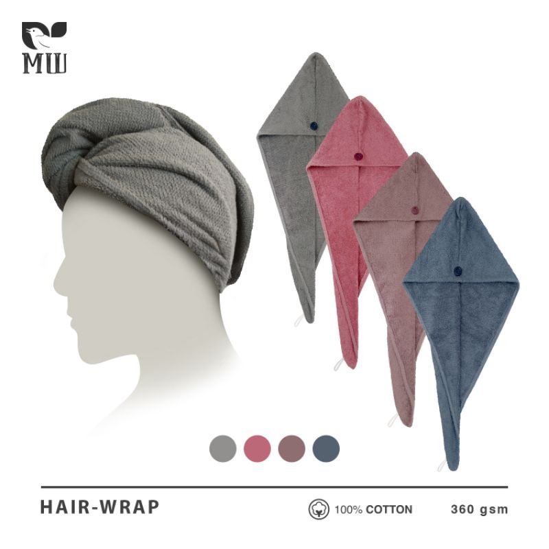 HANDUK PENGERING RAMBUT WRAP HANDUK RAMBUT TERRY PALMER MORNING WHISTLE COTTON