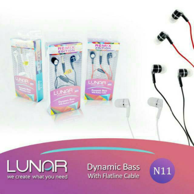Headset lunar N11 extra bass / LUNAR N11 handsfree earphone Bass