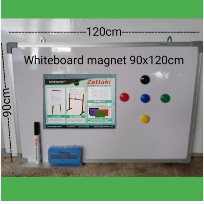 

PAPAN TULIS WHITEBOARD MAGNET GANTUNG SINGLE FACE ZETTAKI 90X120CM