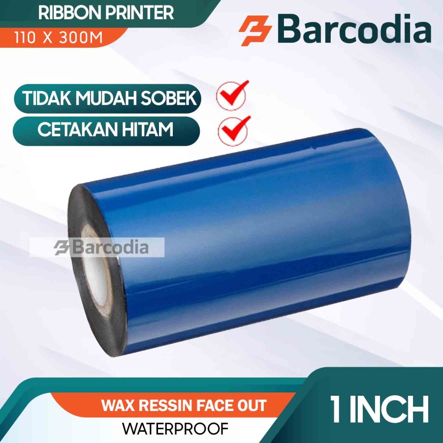 RIBBON WAX RESIN 110X300 METER RIBBON BARCODE 110 MM X 300 METER