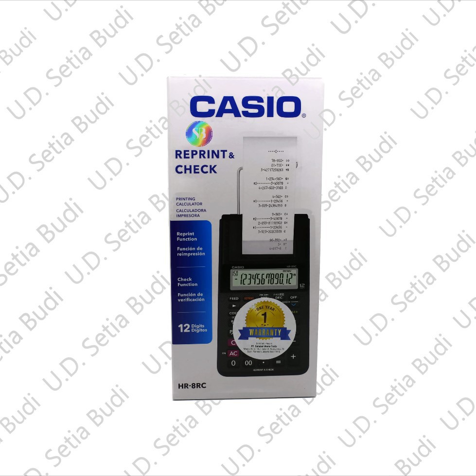 Kalkulator Printing CASIO HR-8RC Asli dan Bergaransi