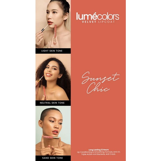 (BISA COD) Lipmatte Tahan Lama Lipstik Lumecolors Sunset Chic Lipcoat Lip Cream Lumecolors Kissproof-1