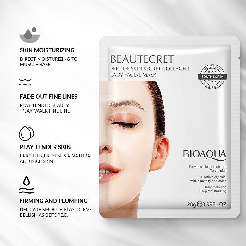 Bioaqua Sheet Mask 24K Golden Luxury / Peptide Skin Secret Collagen Moisturizing Lady Facial Mask