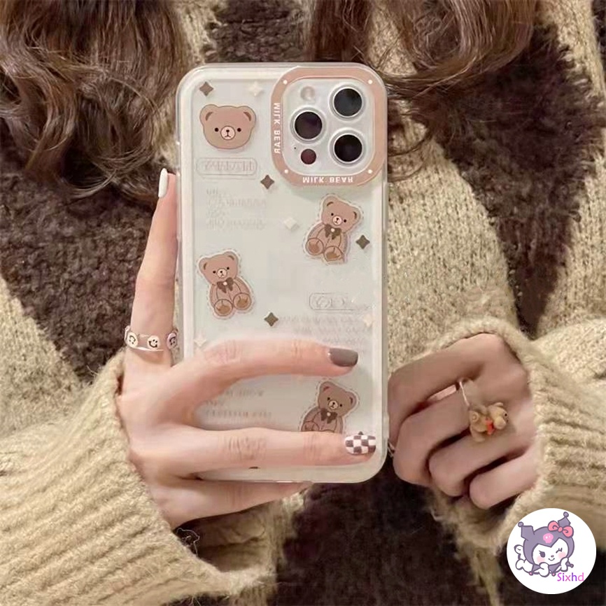 Redmi Note 12 11 11s 10 9 8 7Pro 12C 11A 10C 10A 10 9T 9C 9A 9 A2 A1 Xiaomi 11 Lite 11T 10T Poco M3 F3 X3 Pro Cartoon Cute Small Bear Phone Case Soft Silicon Protective Cover