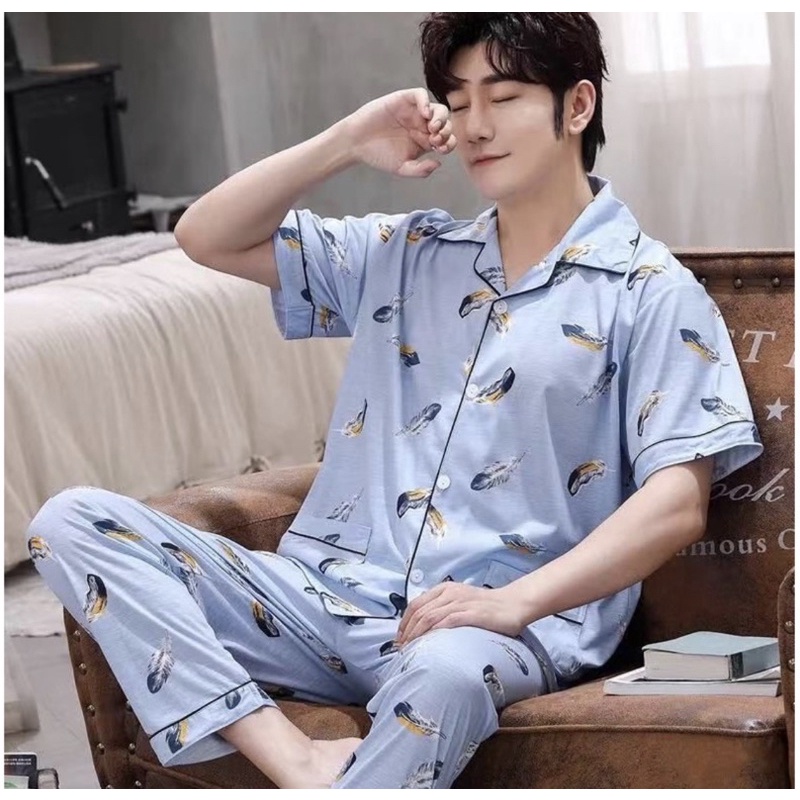 PAJAMAS COWOK DEWASA IMPORT PIYAMA PRIA REMAJA SET CELANA PANJANG PAJAMAS LAKI LAKI KATUN BIG