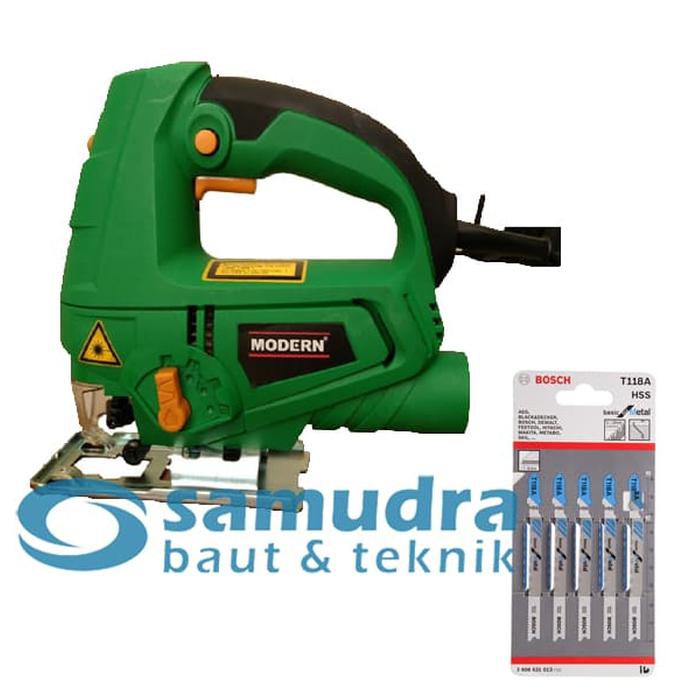 DISKON BESAR MODERN Mesin Jigsaw Laser M-2200L & BOSCH T 118 A Mata Gergaji Besi