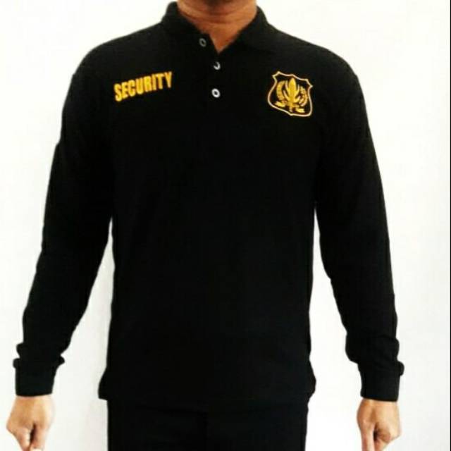 Jual Kaos Kerah Security Logo Kuning Lengan Panjang Shopee Indonesia