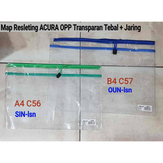 

Map resleting plastik + jaring Tebal A4