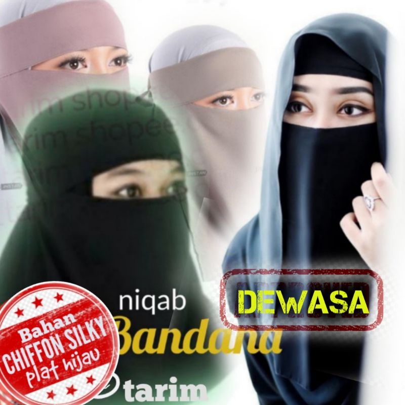 niqob bandana dewasa chiffon silky