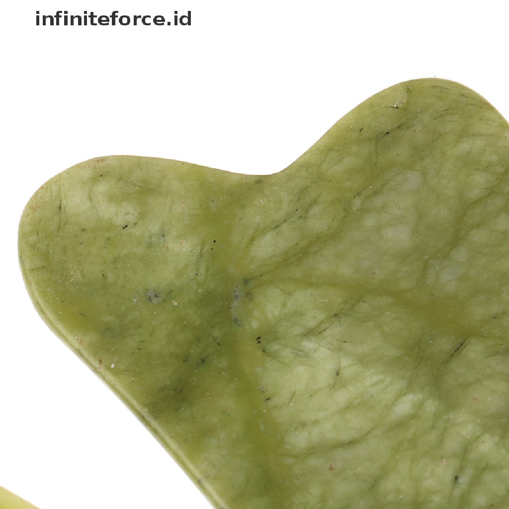 (infiniteforce.id) Batu Giok Quartz Gua Sha Rose Bentuk Hati Warna Hijau Untuk Pijat Wajah
