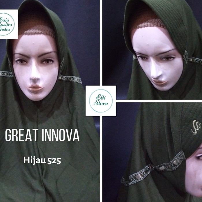 Hijab Instan Jilbab Great Innova Rabbani M Hijau Army Scarf Tua