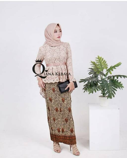 NEW AURORA!!! Setelan kebaya brokat pinguin / kebaya wisuda / kebaya tunangan / marun / navy / abu