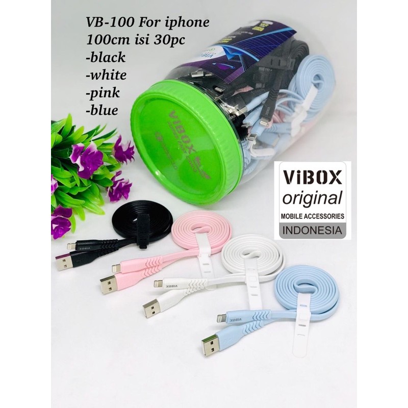 GROSIR ~ 1TOPLES ISI 30PCS KABEL DATA VIBOX VB100 ORIGINAL QUALCOMM 3.0 MICRO TYPE C