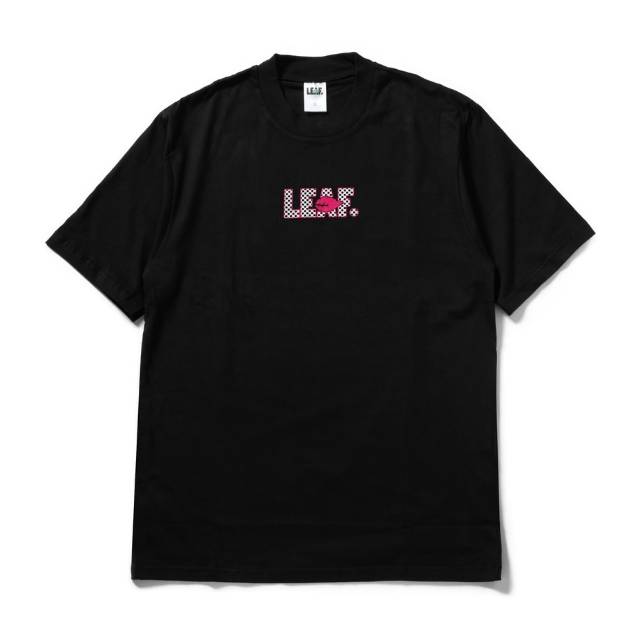 TSHIRT LEAF CHECKERBOARD BLACK