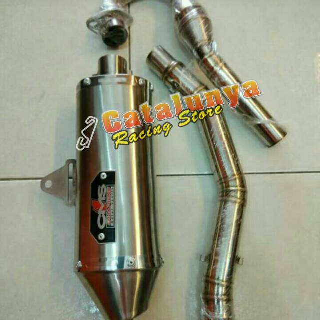 Knalpot Racing CMS / Fullset Leher Cacing las Argon KLX 150 - D'Tracker