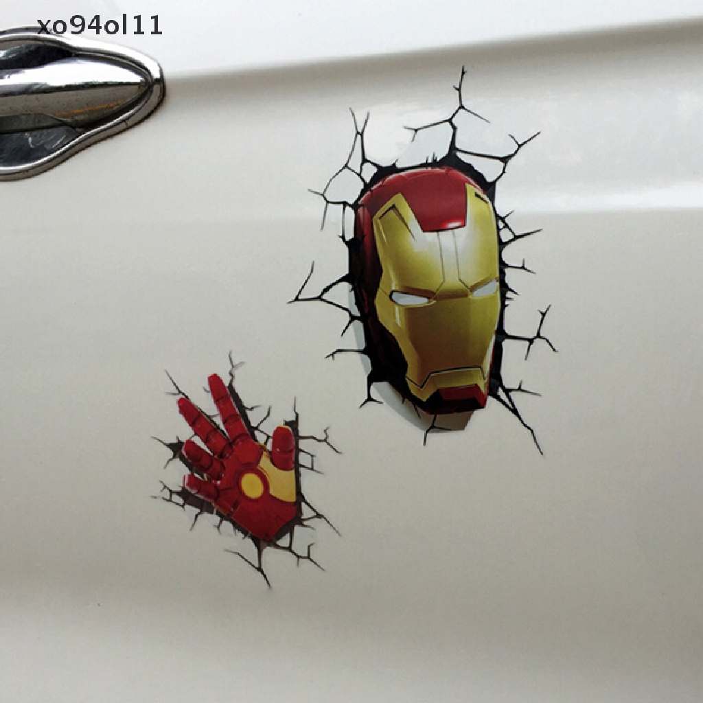 (Hot Sale) 1 Pc Stiker Mobil 3d Motif Avengers ironman / spiderman Kreatif