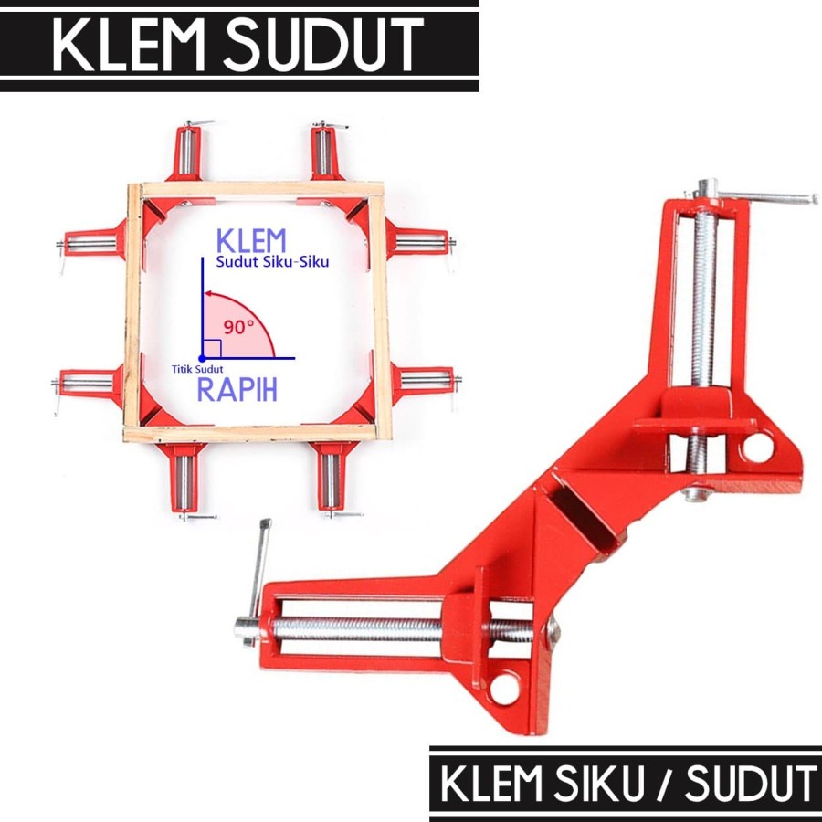 klem siku kayu 90 derajat / Penjepit Siku kayu dan kaca