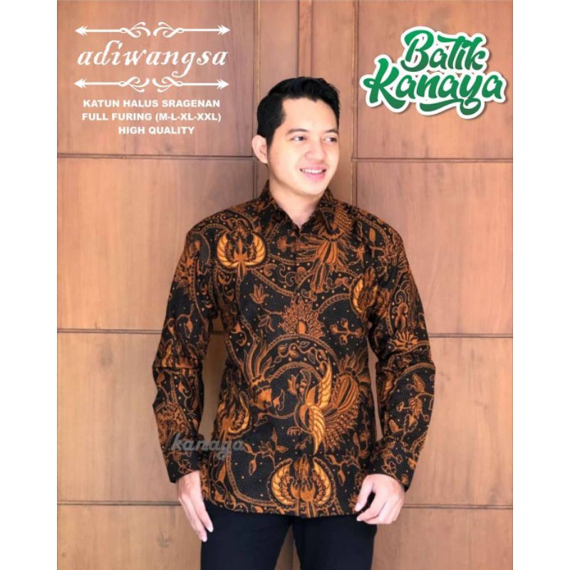 Kanaya Kemeja Batik Pria Lengan Panjang Full Furing ADIWANGSA Asli Solo