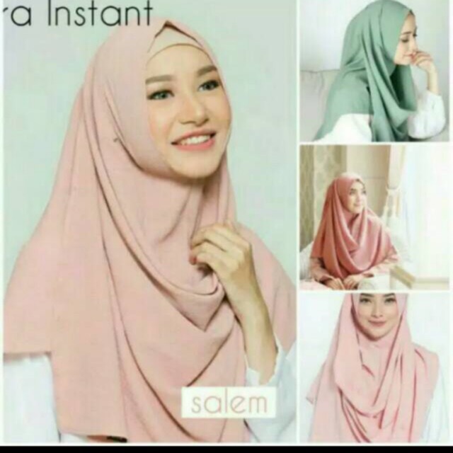 hijab instan polos diamond crepe langsung pakai