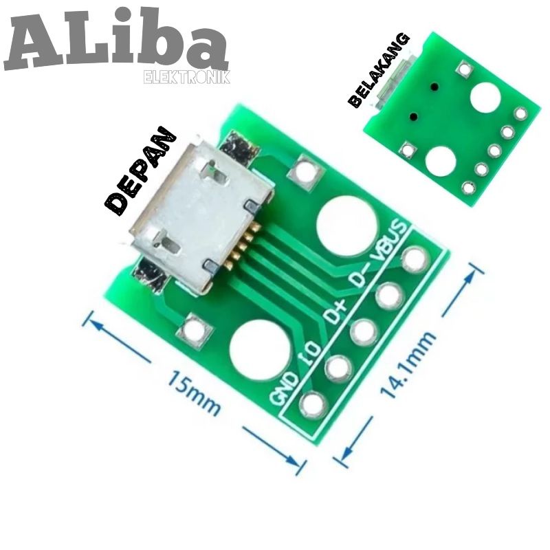 Micro USB to Dip 2.54mm 5 pin female adapter connector konektor PCB