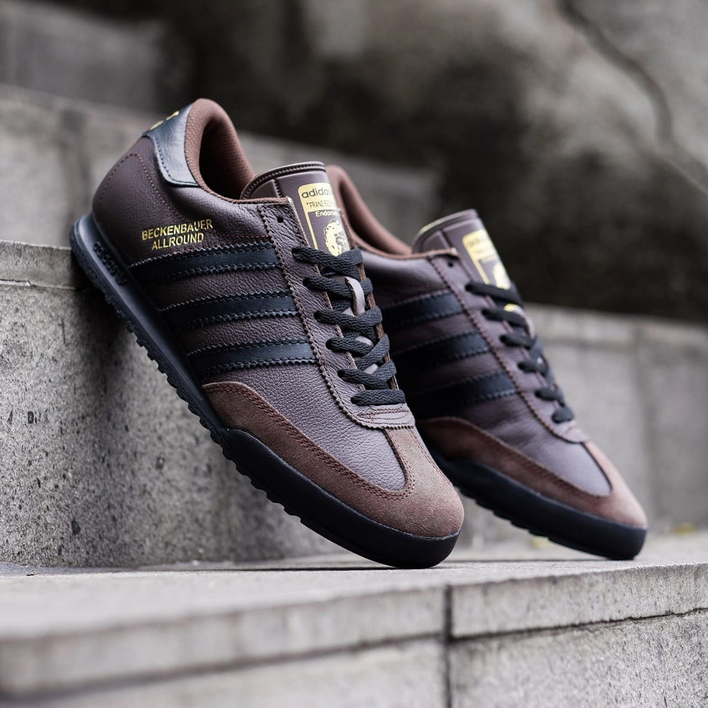 SNEAKERS COWOK HITAM BIRU MISTY  SEPATU PRIA ADIDAS BECKENBAUER BROWN TRAINERS BLACK SNEAKERS