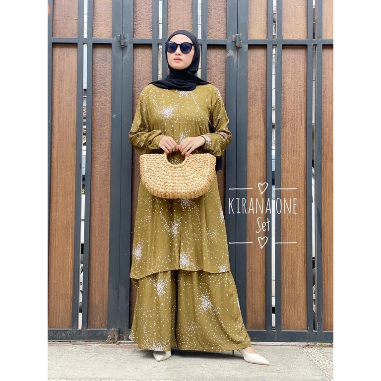 Kirana One Set / Setcel Tunik dan Kulot Rayon by Yayuku