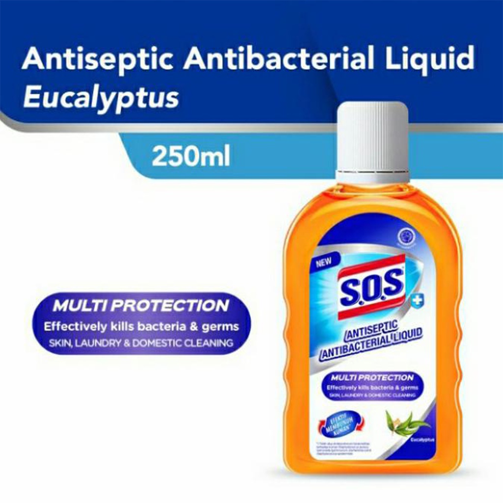 ❤ Under100 ❤ SOS Antiseptic Liquid 250 ml | Antiseptik | Cairan Anti Kuman