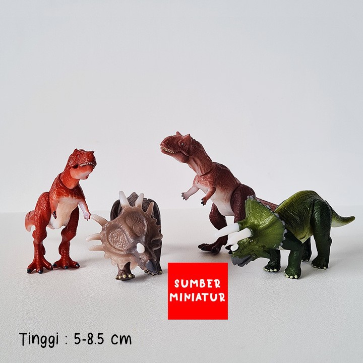 Mainan Figure Dinosaurus Tyranosaurus T-Rex Triceratops