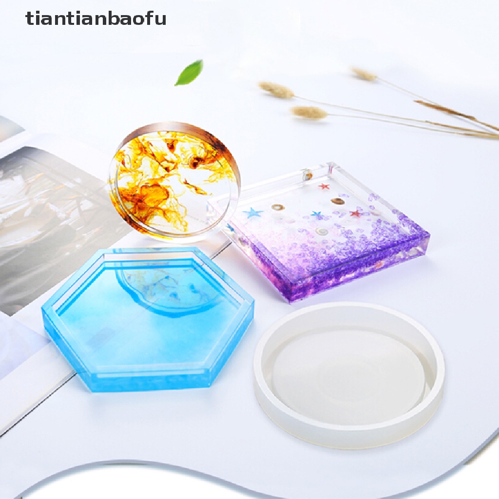 [tiantianbaofu] Coaster Resin Silicone Cup Mat Pad Mold Jewelry Making Epoxy Mould Tool Craft Boutique