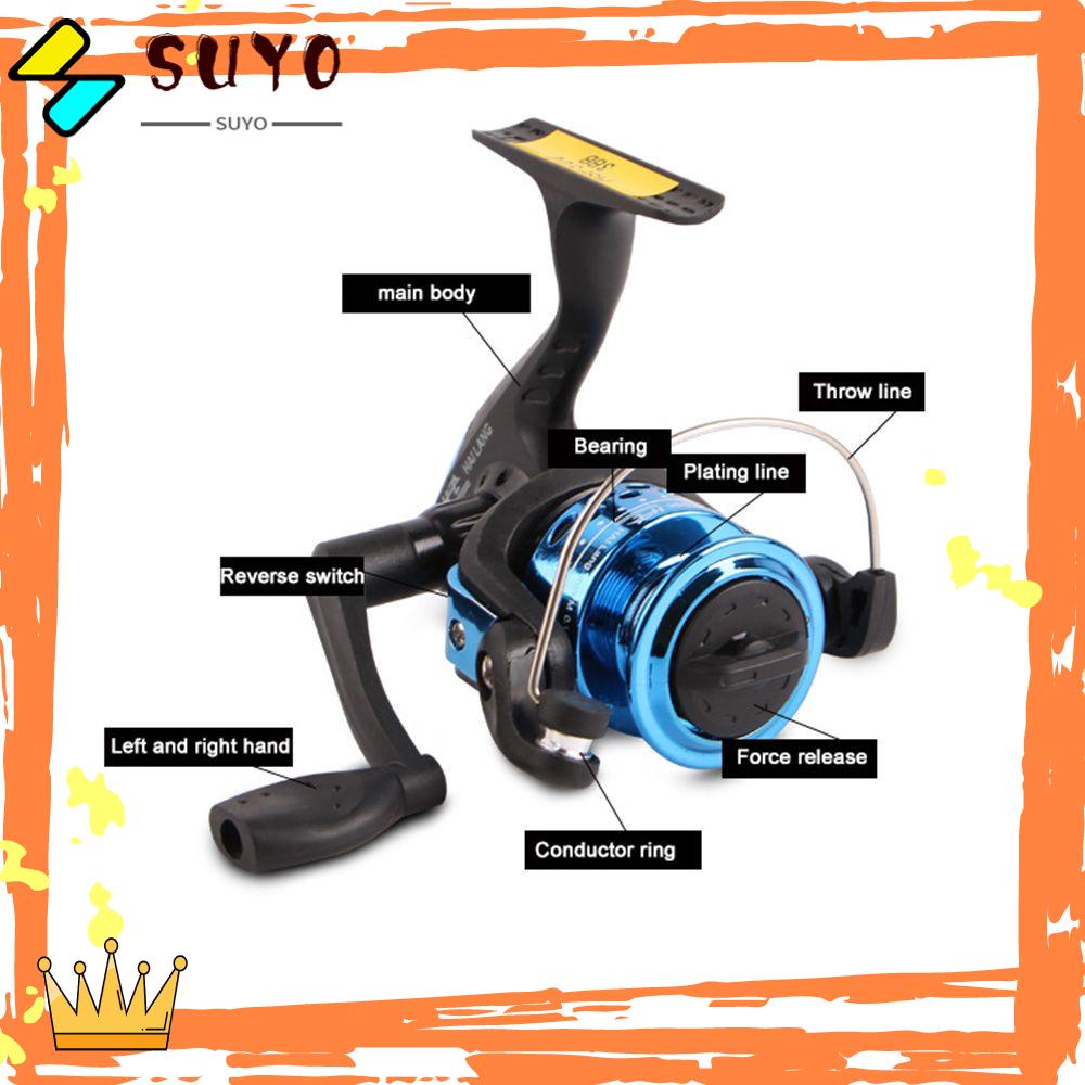 Suyo Reel Pancing Baitcasting Portable Rasio 5.2: 1 Dengan Senar 60m Drag