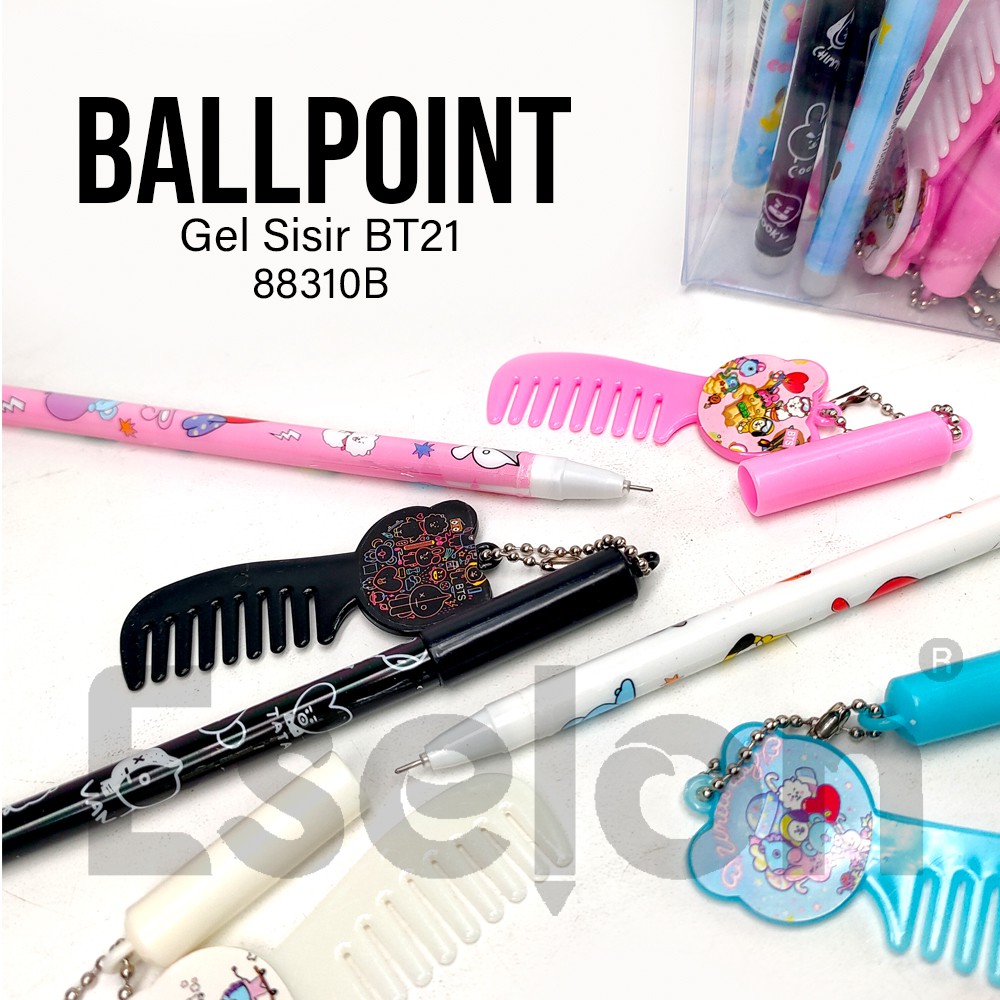 

12pcs pulpen BT / Pulpen fancy gantung sisir / Ballpoint 88310