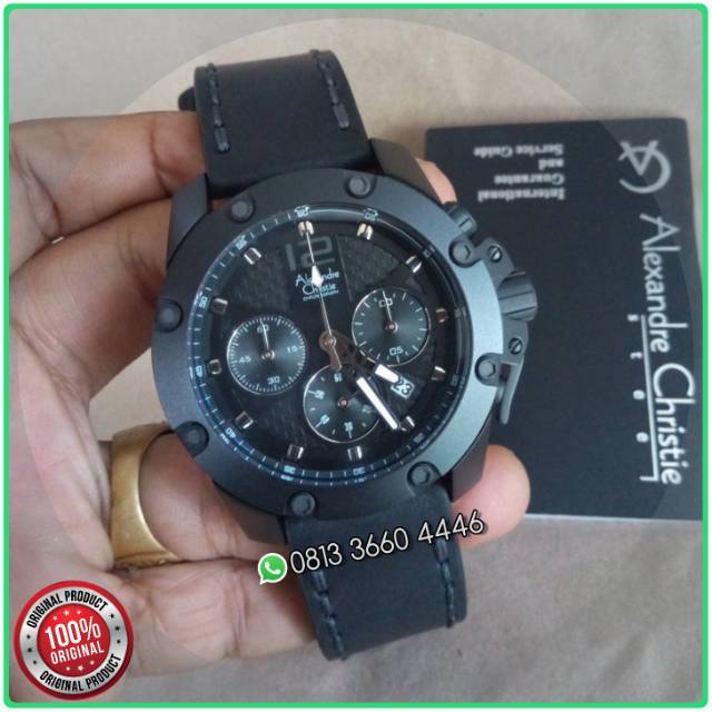 Alexandre Christie Ac 6290 Mc Body Black Tali Kulit Original