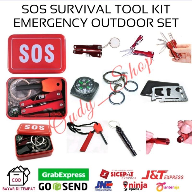 SOS Survival Kit Pendaki Gunung Emergency Tools